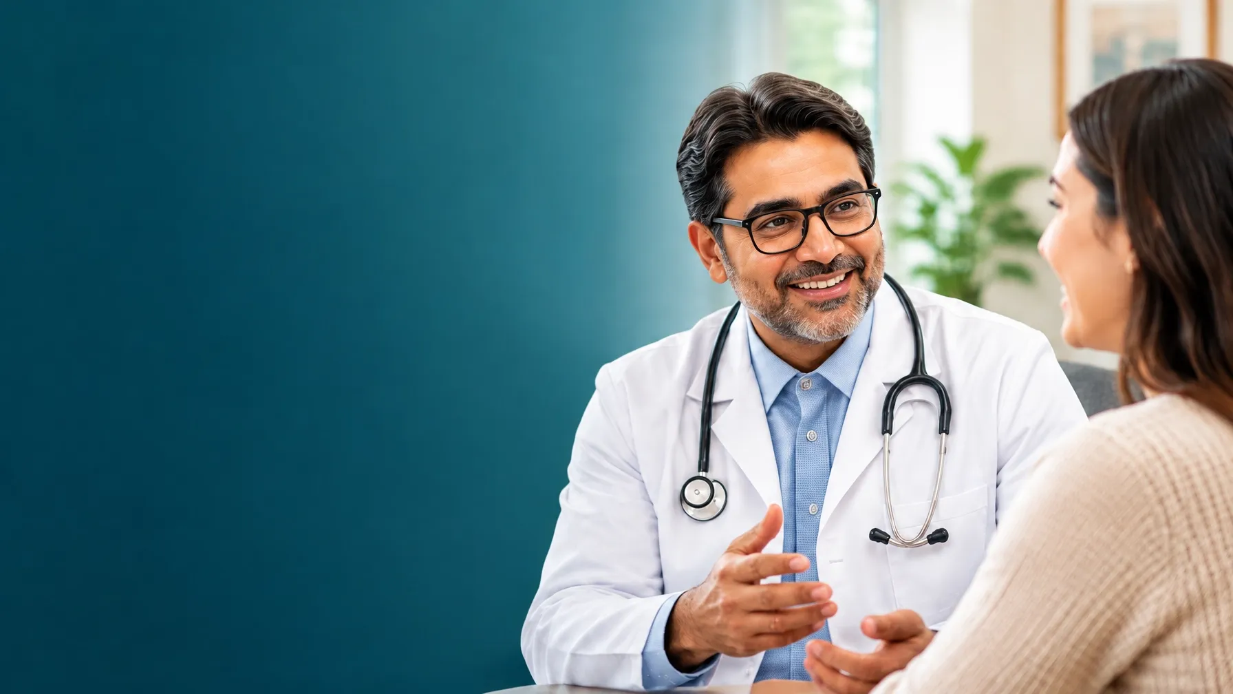 Primary care doctor speaking with a patient